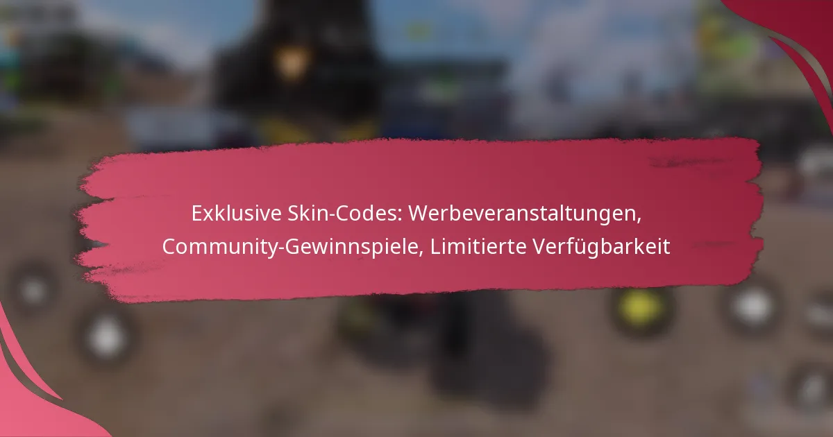 Exklusive Skin-Codes: Werbeveranstaltungen, Community-Gewinnspiele, Limitierte Verfügbarkeit