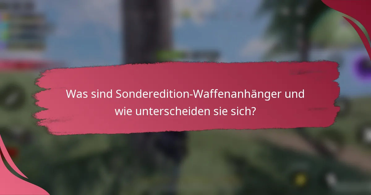 Was sind Sonderedition-Waffenanhänger und wie unterscheiden sie sich?