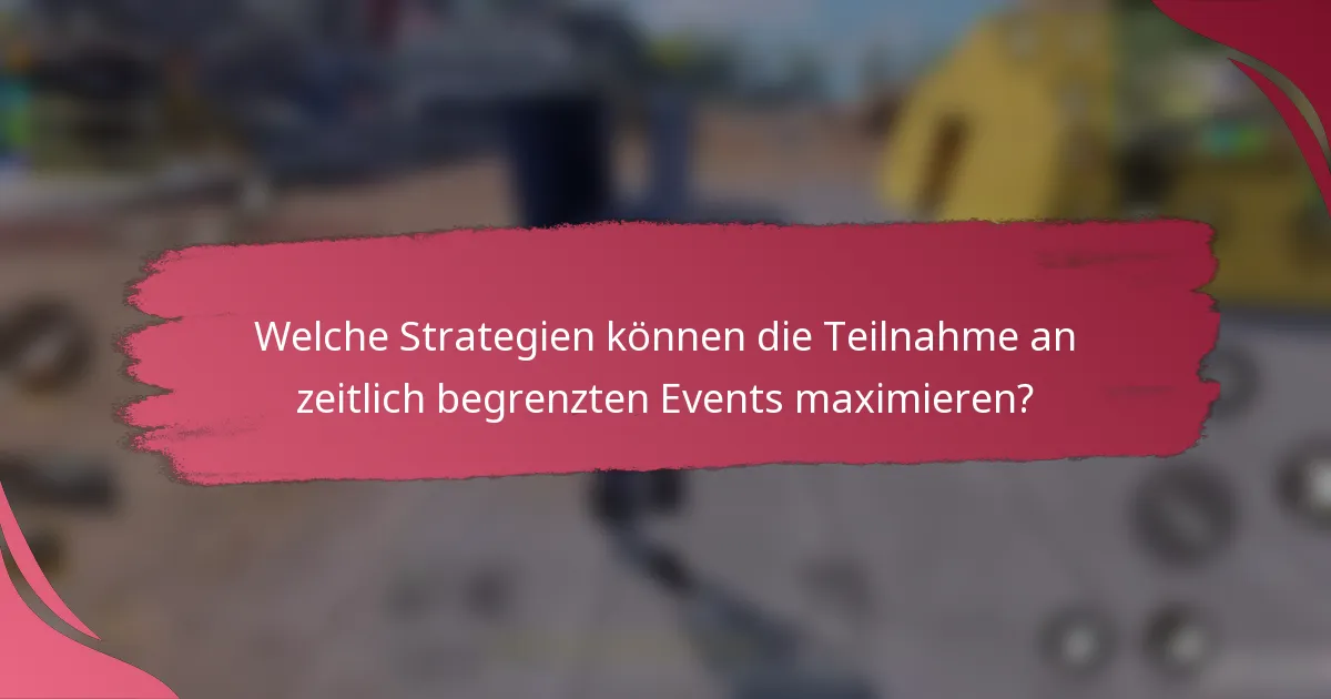 Welche Strategien können die Teilnahme an zeitlich begrenzten Events maximieren?